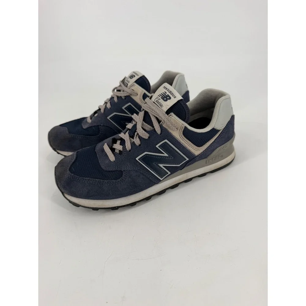 New Balance 574 Classic Womens 9.5 Navy Blue Grey WL574EVN Retro Gorpcore
